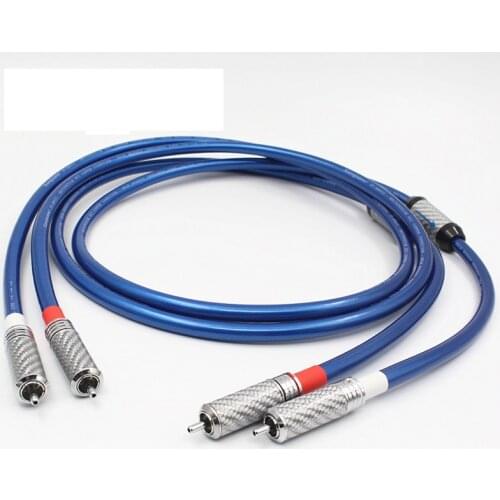 Pair HiFi Carbon fiber ring RCA plug socket connector audio cable Amplifier CD DVD player Speaker RCA cable Interconnect cables