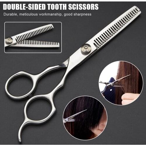 6 Inch Double Edged Hair Salon Stylist Barbers Thinning Shears Scissors Household Styling Barber Thinning Scissors Haircut Tool