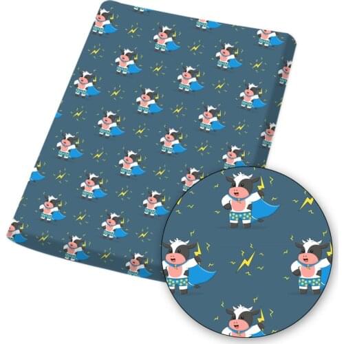 Polyester Cotton Fabric Cartoon Cow Cloth Fabrics Printed Sheet for DIY Dress Bag Patchwork Quilt Sewing Materials 45*145cm/pc