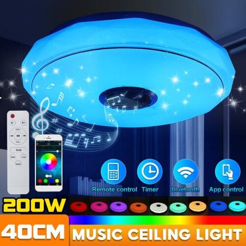 40CM~120W/200W Modern RGB LED Ceiling Lights Home lighting APP bluetooth Music Light Bedroom Smart Ceiling Lamp+Remote Control