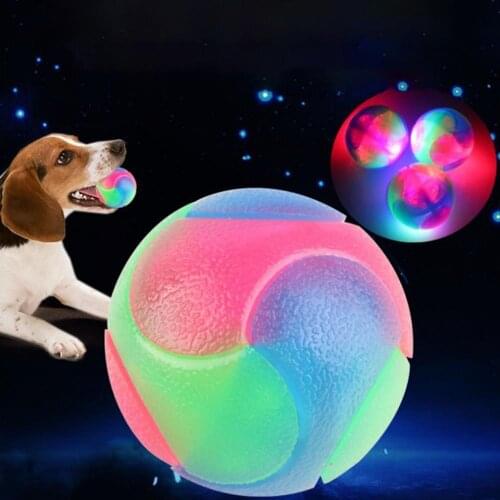 Glowing Ball Elastic Happy Exercise Rubber Flashing Elastic Ball Pet Supply for Home