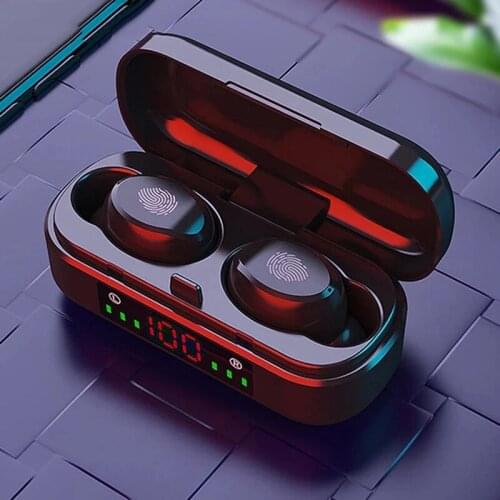 TWS Wireless Earphones Bluetooth Earphone 5.0 9D Bass Stereo Waterproof Earbuds Handsfree Headset With Charging Case