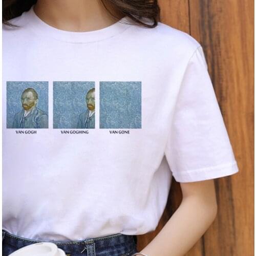 Van Gogh Harajuku Aesthetic Funny T Shirt Women Ullzang Grunge Vintage T-shirt 90s Korean Style Tshirt Fashion Top Tees Female