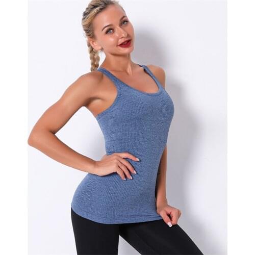 Women Sports Tops Sleeveless Fitness Tops Seamless Yoga Vests Workout Tank Tops Quick Dry Vests Sexy Exercise Vest Athletic Tops