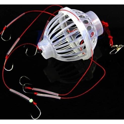 1 Pc Fishing Hooks Explosion Baits Cage Sea Box Hook Monsters With Six Carbon Steel Plastics Carp Spherical Tackle Tools