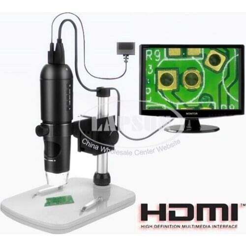 10X - 200X 1080P HDMI USB HD Digital Lab Microscope Camera TF Card Video Recorder for HDMI TV LCD PC