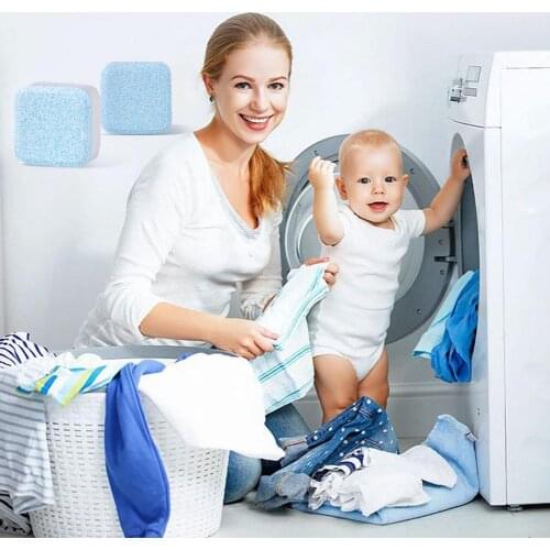 12PCS Solid Form Tabs Washing Machine Cleaner Washer Cleaning Tablets Tools Effervescent Tablets Slot Cleaning Piece Washer