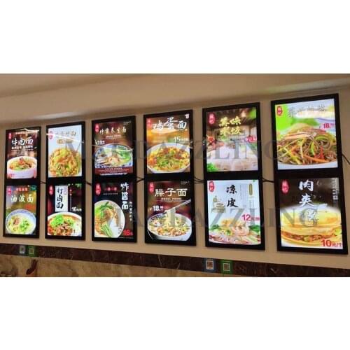 12PCS A3 Ultra Slim Aluminum Magentic Frame LED Edge-lit Menu Panels Restaurant LED Menu Light Boxes Board