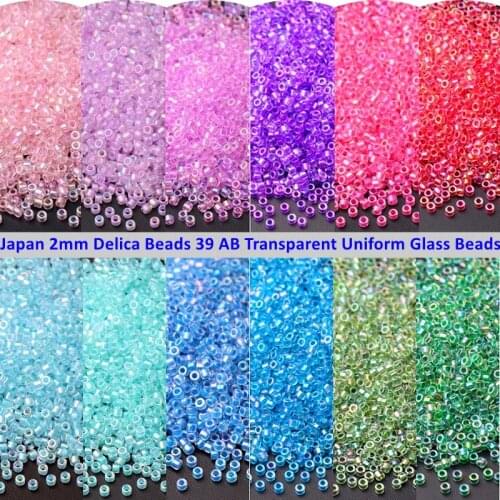 720Pcs/Bag 2mm Uniform Delica Glass Seed Beads AB Transparent Dyed Color DIY Beads for Hand Craft Jewelry Making Accessories 10g