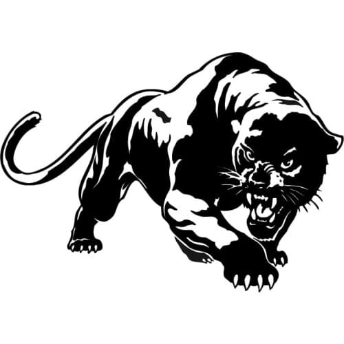 Car Stickers Funny Fiery Wild Leopard Hunting Body Parts Decoration Decal PVC Car Stickers Waterproof Black/white, 20cm*14cm