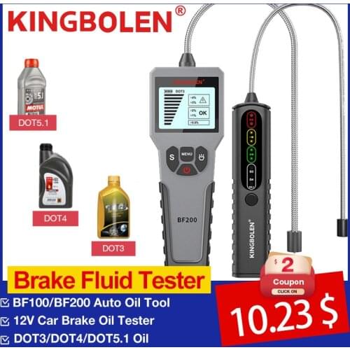 KINGBOLELN Auto Brake Fluid Tester Digital Tools For Car 12V BF100/BF200 Auto Oil Tool DOT5.LED Indicator Check Display Tester