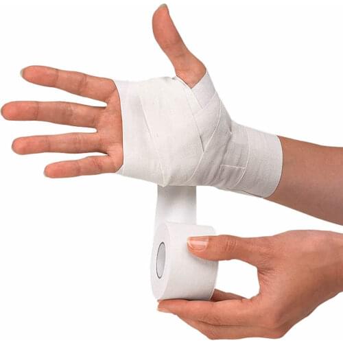 12 Rolls First Aid Injury Wrap White Sports Athletic Tape Medical Bandage Easy To Tear for Athletes Trainers Finger Ankle Wrist