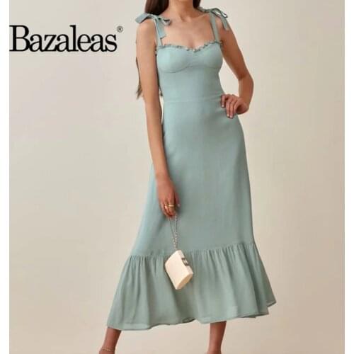 Bazaleas Green Summer Dresses