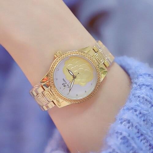 BS New Full Diamond Womens Watch Crystal Ladies Bracelet Wrist Watches Clock relojes Quartz ladies watches for women 126835