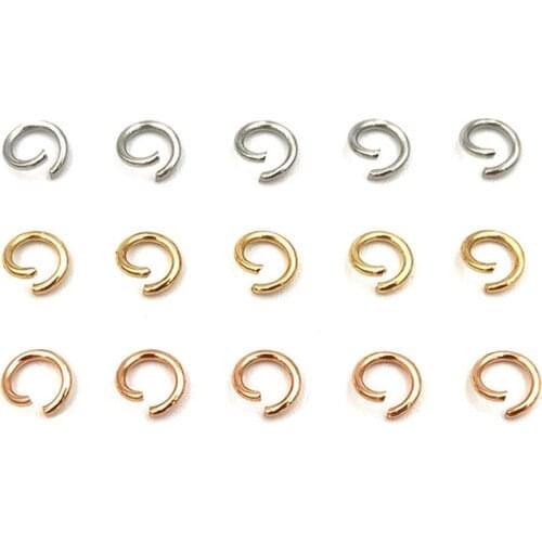 ELANUOYY 200pcs/Lot/4/5/6/7mm Stainless Steel DIY Jewelry Findings Open Ring Single Loops