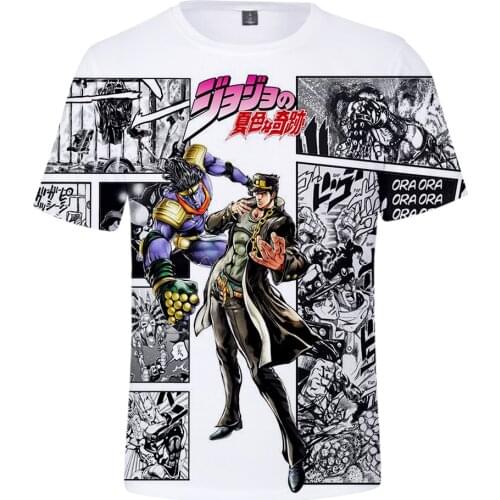 JOJOS BIZARRE ADVENTURE OVER HEAVEN 3D T Shirt Men Women Short Summer Harajuku T shirt 3D Print Tee High Quality Tshirts