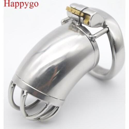 Happygo Stainless Steel Stealth Lock Male Chastity Device,Cock Cage,Penis Lock,Cock Ring,Chastity Belt A272