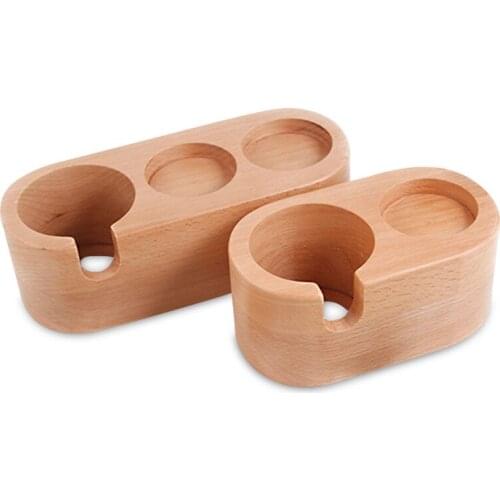 Coffee Maker Tamper Mat Solid Wood 58mm Espresso Machine Handle Bracket Presser Corner Coffee Filter Tamper Holder Barista Tools