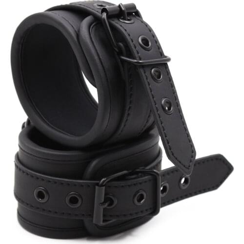 Sex Toy Leather Black Hand Clasp Adult Toys Handcuffs Tied Hands