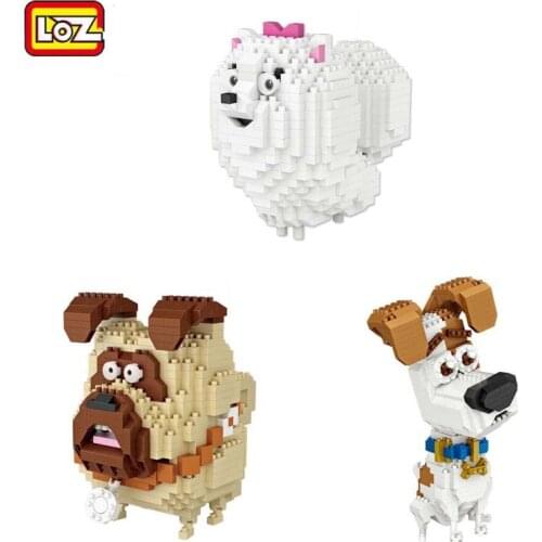 LOZ Diamond Blocks Max Gidget Dog Cartoon Pets DIY Building Bricks Cute Pomeranian Mini Animal Figure Toy for Children 9786-9788