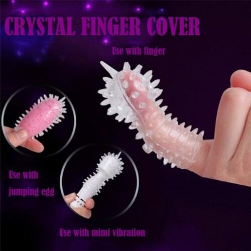 G-spot Massagers Wolf Tooth Finger Sleeve Stimulate Vagina Crystal Cover Sex Toy For Couples For Women Alternative Adult Product