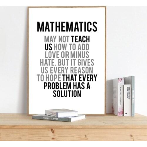 Mathematics May Not Teach Us How To Add Love Quotes Prints Math Poster Canvas Painting Picture Home Decor Math Teacher Gifts