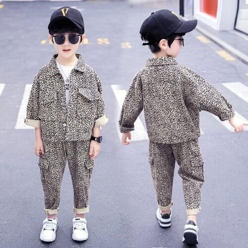 Fashion Handsome Spring Autumn Long Sleeve Jackets Coat+Pants 2 Pieces Sets Age For 3T 4 5 6 7 8 10 12Yrs Kids Clothes Boys Set