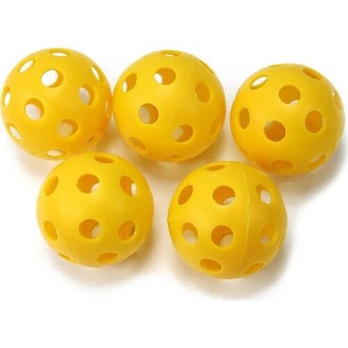 5PCS High Quality Plastic Golf Ball Outdoor Sports Yellow Soft Elastic Golf Balls Golf Practice Training Balls Training Aid