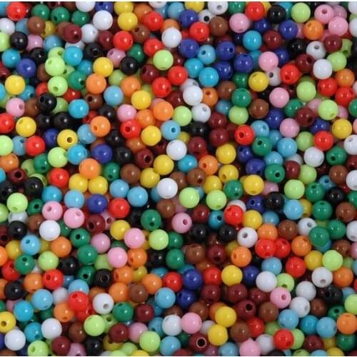 Solid color 50PCS DIY Round Acrylic Beads Jewelry Findings 10mm ABS beads for jewelry Making