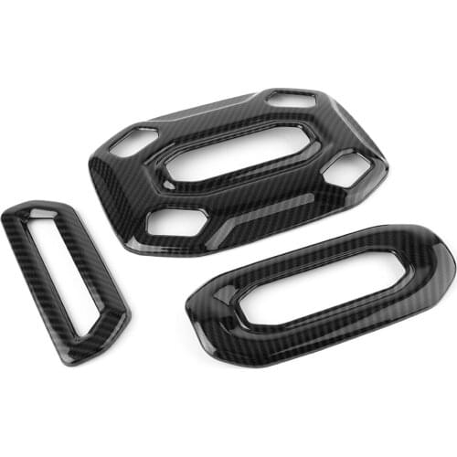 Front Rear Central Roof Reading Lamp Cover Panel Trim For 2018 Jeep Wrangler JL Carbon Fiber Styling ABS Plastic