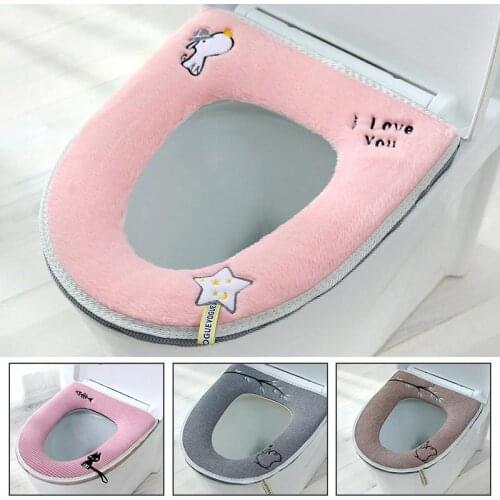 High Quality Toilet Seat Mat Winter Warmer Pad Cushion Thicker Washable Closestool Soft Warmer Home Bathroom Supplies