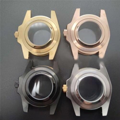 Professional 100m Diving Watch Case Saphire Glass with Magnifier PVD Shell For NH35/NH36 ETA2824 Automatic Movement