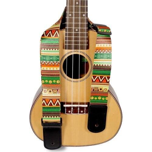 Adjustable Hawaii Guitar Strap National Style Printing Thicken Ukulele Belt Guitarra Straps For Ukulele Guitar Part Accessories