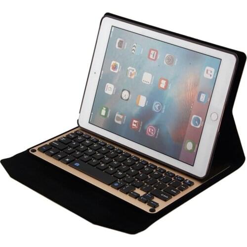 Luxury Case for iPad Pro 9.7 Air 1 2 Slim Smart Leather Tablet Cover + Aluminum Bluetooth Keyboard for iPad 9.7'' Universal Case