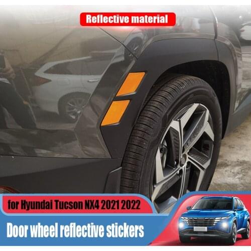 For Hyundai Tucson NX4 2021 2022 door wheel eyebrow reflective material exterior modification sticker decoration