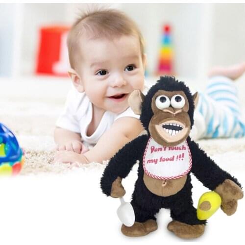 12’’ Dancing Toy Stuffed Monkey Doll for Kids Gift Party Favors Battery Supply Built-in Gesture Sensor Soft Cotton Plush