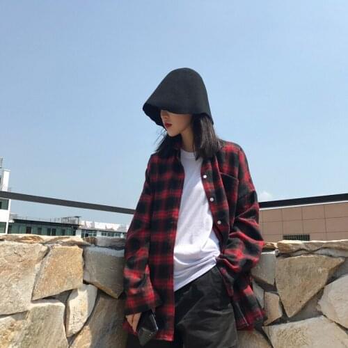 Heydress 2020 spring Plaid Retro Elegant Shirts Loose Students Turn-down Collar lady Shirt Korean female casual blouse