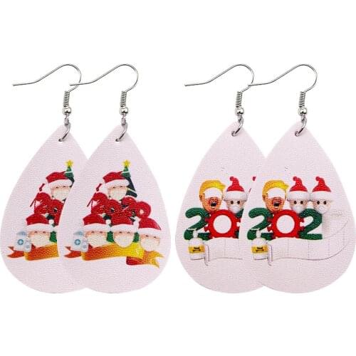 Survivor Survived Family Earrings 2020 Christmas Leather Earrings Women Fashion Jewelry Ladies New Christmas Gifts