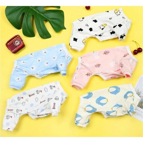 Pet Dog JumpSuit Pajamas Cartoon Design Soft Tracksuit Cat Puppy Pants T-Shirt 5 Sizes 5 Colours
