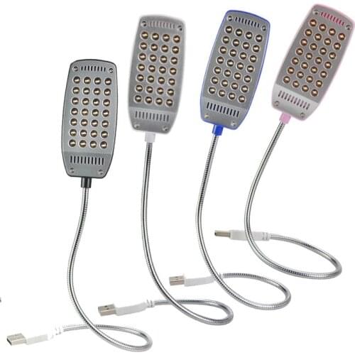 1pcs USB Light Computer Lamp New Flexible USB Led Lamp Mini 28 LED Book Lights for Notebook Computer Pink Blue Black White