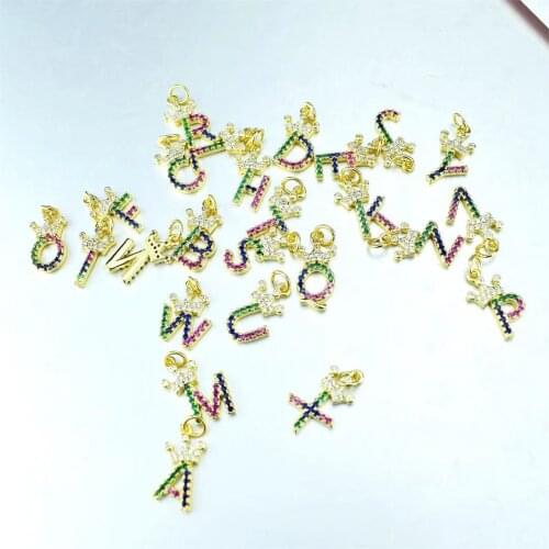 2021 European and American new style diamond 26 English letter pendant Crown couple DIY letter pendant