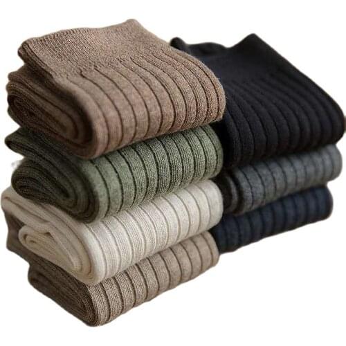 2021 casual 10Pair/lot dress men socks cotton thick lot High Quality Winter socks Long New Brand high sock Business Stripe Hot