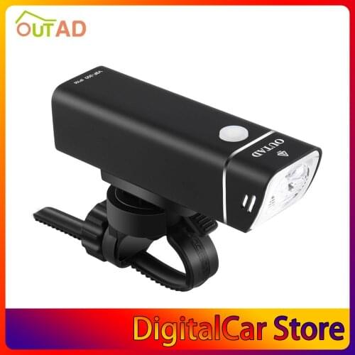 300LM Bicycle Front Light Bike Flashlight Torch 4 Modes IPX6 Waterproof USB Charging Safety Light with Bracket