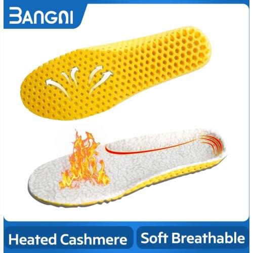 3ANGNI Keep Warm Heated Cashmere Thermal Insoles Thicken Soft Breathable Winter Sport Shoes Insert Man Woman Boots Pad Sole
