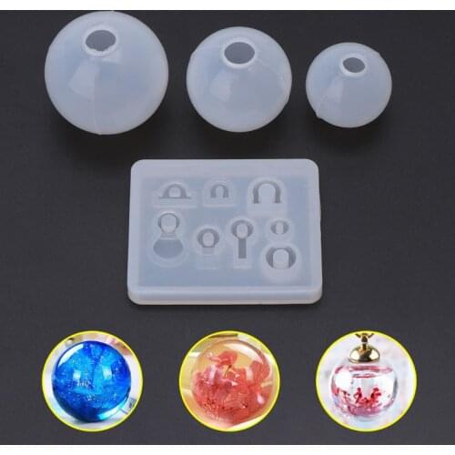 4 Pcs/set Spherical Crystal Epoxy Silicone Mold DIY Handmade Jewelry Pendant Resin Molds Making Crafts Tool Set