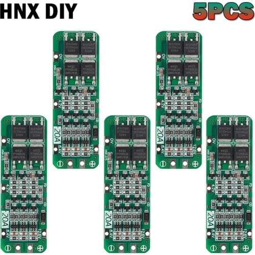 5pcs 3S 20A Lithium Battery 18650 Charger PCB BMS Protection Board 12.6V 18650 Li-ion Battery Cell Charging Module 11.1V 12V