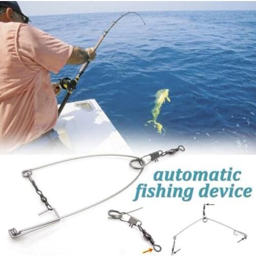 5Pcs Smart Kingfisher Stainless Steel Hook Trigger Spring Fishing Hook Setter Bait Bite Triggers the Hook Catch Fish Automatical