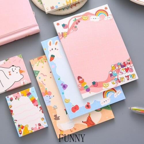 50/100 Sheets Cartoon Cute Kawaii Memo Pad Loose Leaf Notepad Bookmarks Notepaper Page Flags School Supplies Stationary