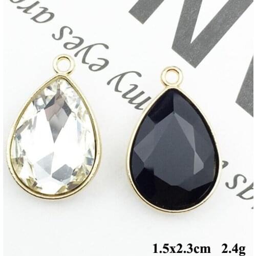 50pcs Waterdrop Pendant Stone Crystal Rhinestone Jewelry Appliques strass Flatback Earring Necklace Hairpin Hair Clip Decoration