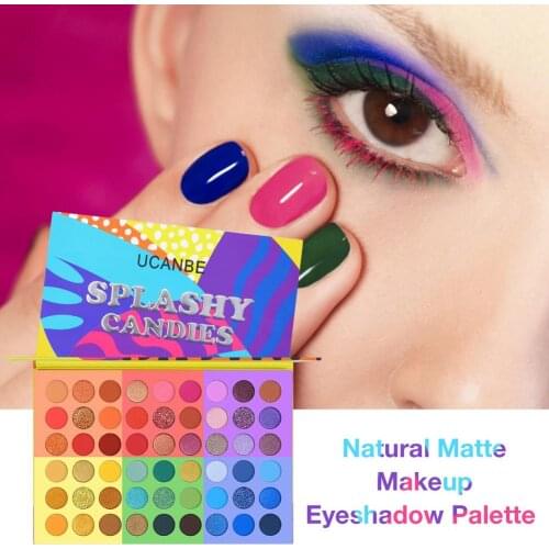54 Bright Colors of Eyeshadow Natural Matte Makeup Eyeshadow Palette Glitter Eyeshadows Tray Long-Lasting & Skin-Friendly